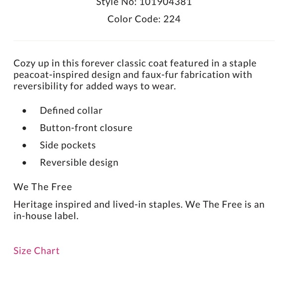 We The Free Cream and Tan Combo Coat
NWT Free People reversible coat - Picture 6 of 6